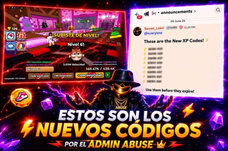 Códigos de velocidad y caminadora de administrador en Roblox